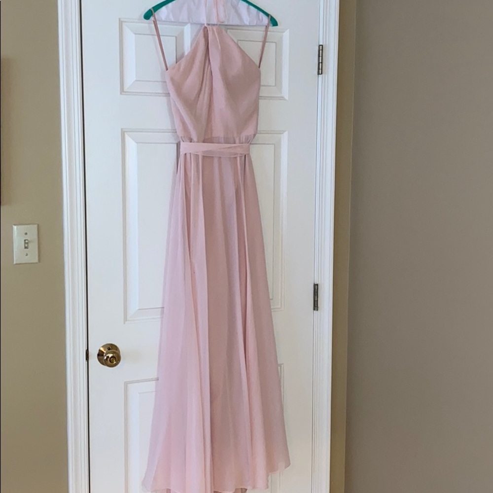 Amsale Bridesmaid Colby Chiffon Gown Blush